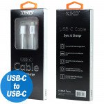Wholesale USB-C to USB-C (Type-C) 2.1A Heavy Duty Armor Cable 3FT (White)